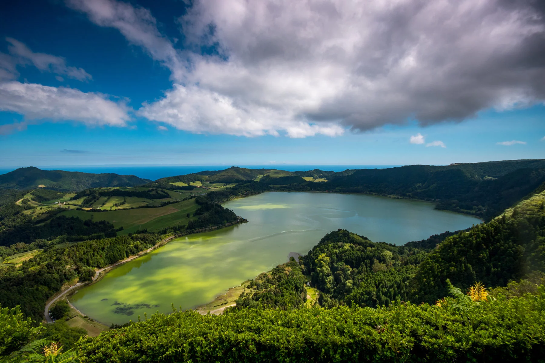 Hot springs and the green valley of Furnas